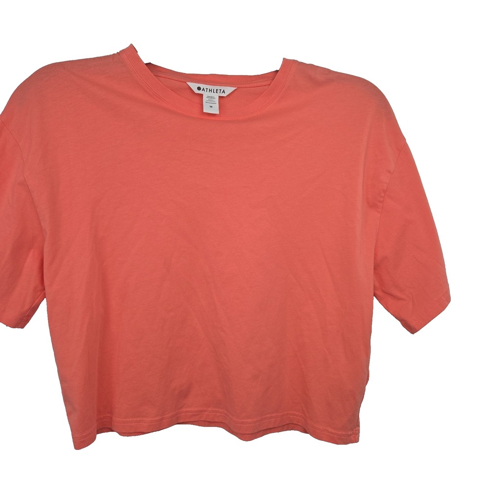 Athleta Women's M Creamsicle Short Sleeve Crew Neck T-shirt Crop Top